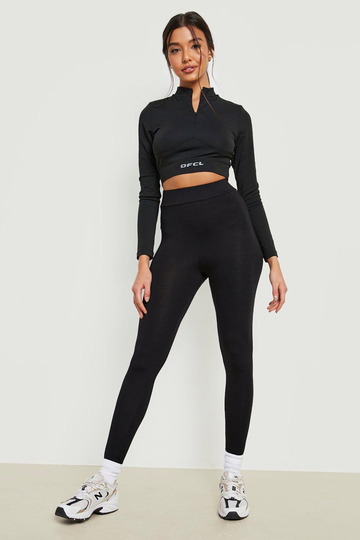 Högmidjade Leggings I Jersey, Black