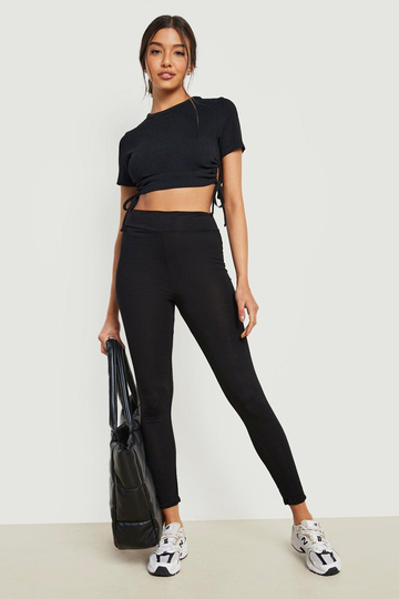 Plus Svarta Leggings Med Hög Midja (2-Pack), Black