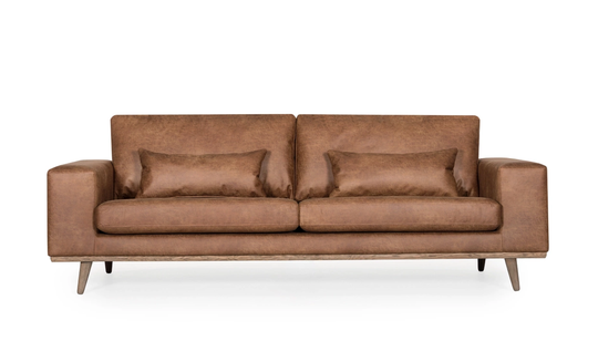 STOCKHOLM Leather 3-sits Cognac