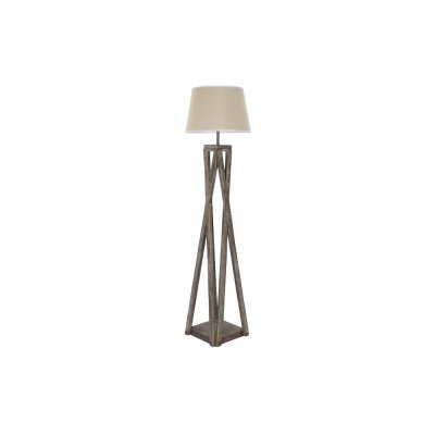 Golvlampa DKD Home Decor Blad Trä Brun Bomull (40 x 40 x 154 cm)