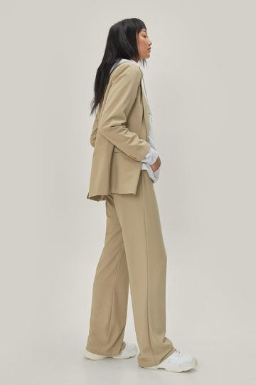 Enkelknäppt Kavaj Med Fickor, Beige