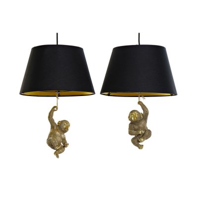 Taklampa DKD Home Decor Gyllene Harts 220 V 50 W Apa (35.5 x 35.5 x 51 cm) (2 pcs)