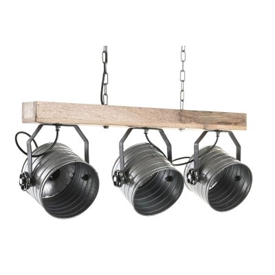 Taklampa DKD Home Decor Silvrig Brun Silver 50 W (72 x 16 x 32 cm)