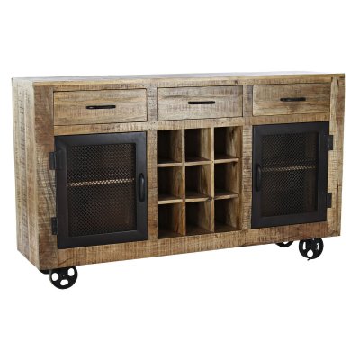 Skänk DKD Home Decor Svart Grå Metall Mörkbrun Mangoträ (150 x 43 x 90 cm)