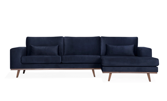 STOCKHOLM Divansoffa Höger Velvet Edition Blå