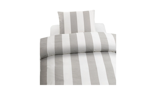 STRIPE Bäddset Enkel Grå