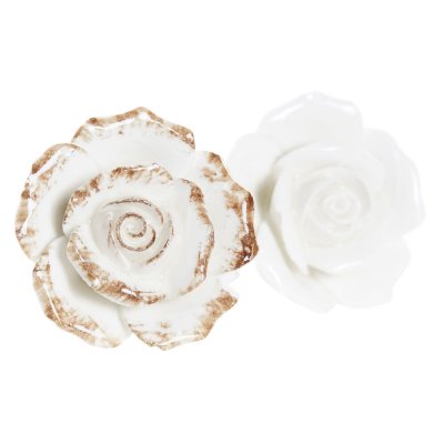 Dörrhandtag DKD Home Decor 2 antal Metall Stengods Rosor (4,5 x 4,5 x 3 cm)
