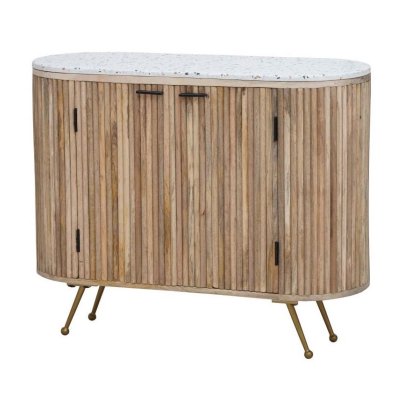 Skänk DKD Home Decor Marmor Mangoträ (100 x 40 x 80 cm)