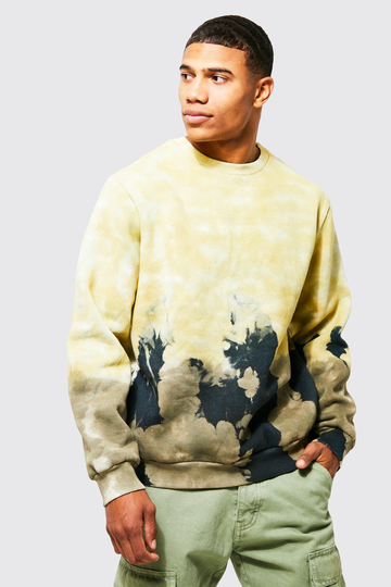 Batikmönstrad Sweatshirt, Black