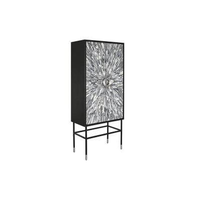 Skåp DKD Home Decor Svart Grå Elfenben Harts Trä MDF (75 x 40 x 181 cm)