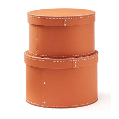 Kids Concept ® rund förvaringsbox med 2, brun