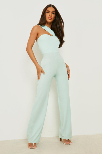 Asymmetrisk Jumpsuit Med Raka Ben, Green