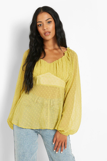 Tall - Blus I Prickig Mesh, Green