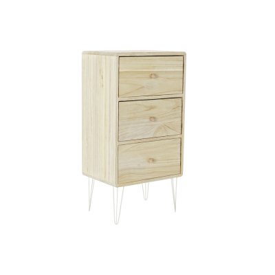 Byrå DKD Home Decor Naturell Metall Paulowniaträ (40 x 29 x 78 cm)
