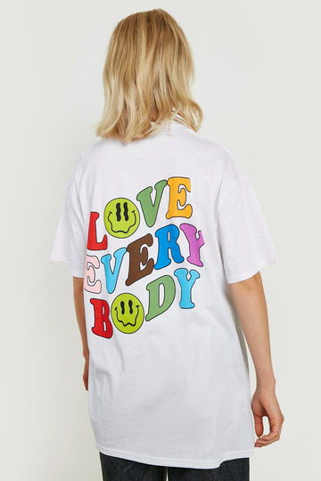 Pride Love Oversize T-Shirt Med Tryck, White