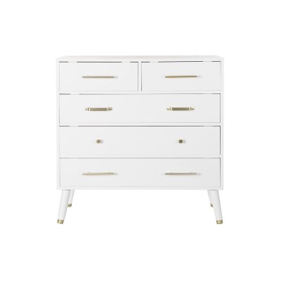 Kommod DKD Home Decor Naturell Metall Vit Kräm Paulowniaträ (80 x 34 x 84 cm)
