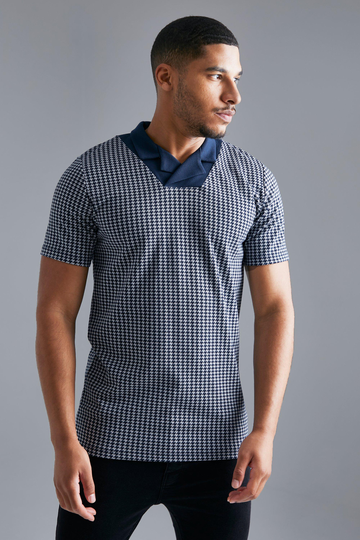 Tall Piké I Slim Fit Med Kontrastdetalj, Blue