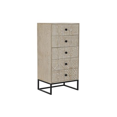 Byrå DKD Home Decor Gran Svart Metall Brun MDF (46 x 35 x 93 cm)