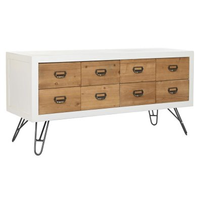 Skänk DKD Home Decor Vit Gran Metall (120 x 40 x 59 cm)