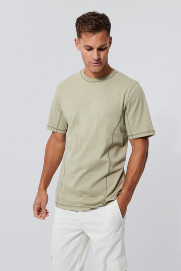 Tall T-Shirt Med Kontrastsömmar, Green