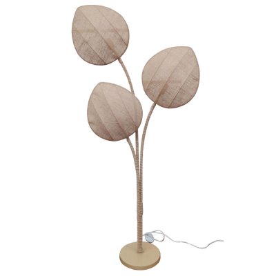 Golvlampa DKD Home Decor Brun linne Metall Blad (66 x 24 x 150 cm)