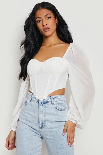 Tall - Korsettopp, White