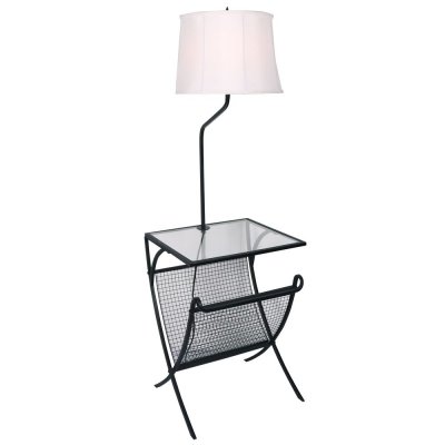 Golvlampa DKD Home Decor Svart Metall Glas (50 x 50 x 152 cm)
