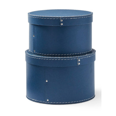 Kids Concept ® rund förvaringsboxuppsättning med 2, blå