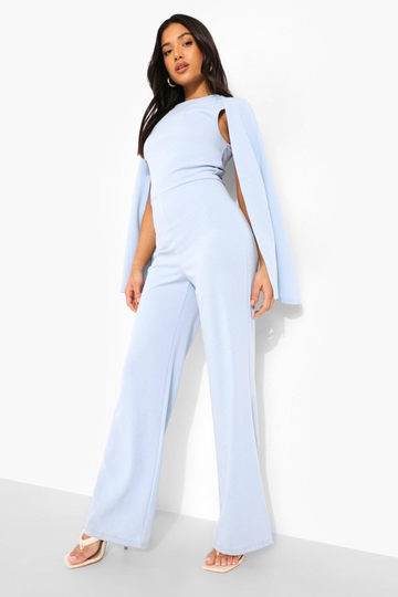 Petite - Jumpsuit Med Holkärm, Blue