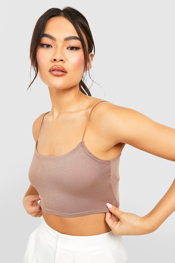 Bralette Med Smala Axelband, Beige