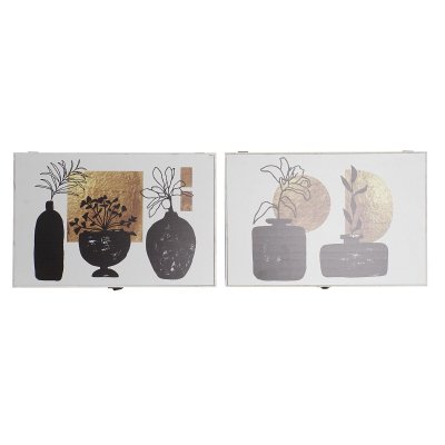 Omslag DKD Home Decor Vas 46,5 x 6 x 31,5 cm 2 antal Trä MDF