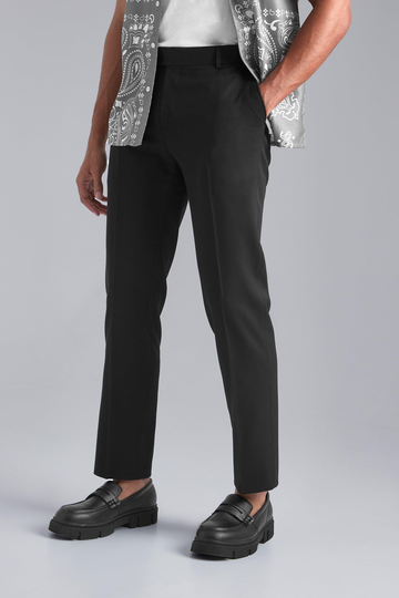 Slim Fit Byxor Med Stretch, Black