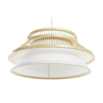 Taklampa DKD Home Decor Naturell Vit 220 V 50 W (46 x 46 x 20 cm)