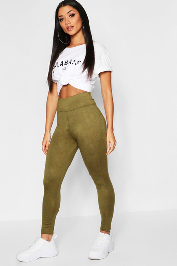 Basic Leggings Med Hög Midja, Green