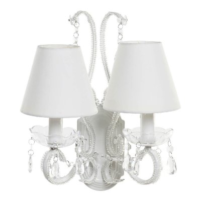 Taklampa DKD Home Decor Vit Transparent Polyester Akryl Metall 220 V 25W (32 x 21 x 42 cm)