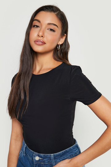 Figursydd T-Shirt I Återvunnet Tyg, Black