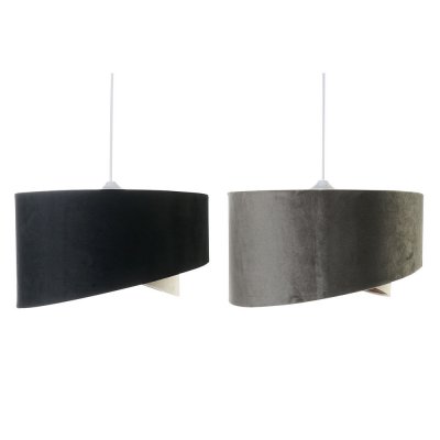 Taklampa DKD Home Decor Svart Grå Polyester 220 V 50 W (2 pcs) (36 x 36 x 18 cm)