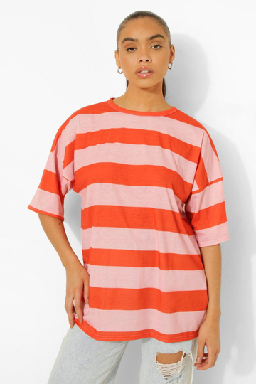 Oversize Randig T-Shirt