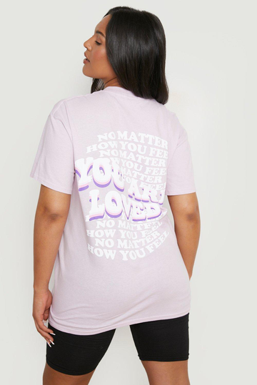 Plus - You Are Loved T-Shirt Med Tryck, Purple