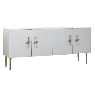 Skänk DKD Home Decor Gyllene Vit Järn Mangoträ (180 x 55 x 81 cm)