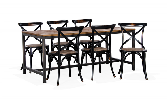 WOODS Matgrupp 180 6 Stolar Svart