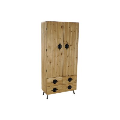 Skåp DKD Home Decor Gran Svart Metall Brun (80 x 35 x 176 cm)