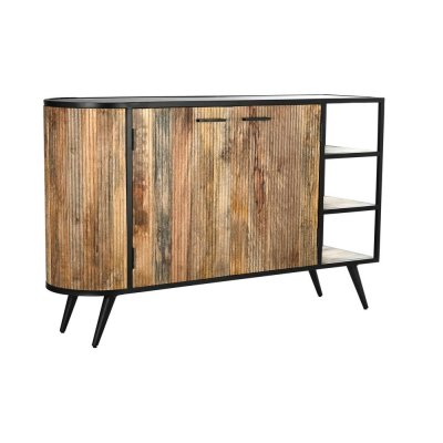Skänk DKD Home Decor Brun Svart Metall Mangoträ