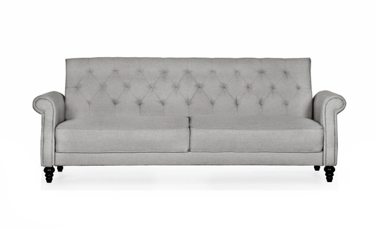 LEEDS Bäddsoffa Chesterfield Ljusgrå