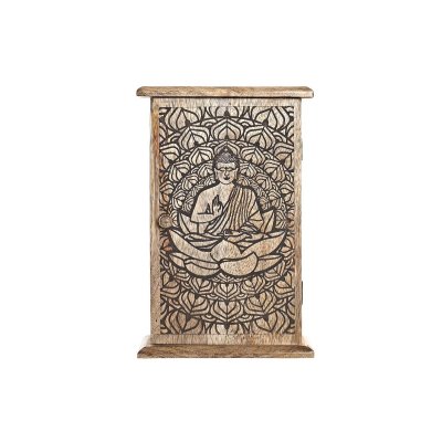 Nyckelskåp DKD Home Decor Brun Mörkbrun Mangoträ (18 x 7,5 x 28 cm)