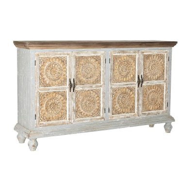 Skänk DKD Home Decor Brun Gran MDF Vit (177,5 x 41,5 x 106 cm)