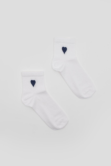 Vita Sportstrumpor Med Hjärtan, White