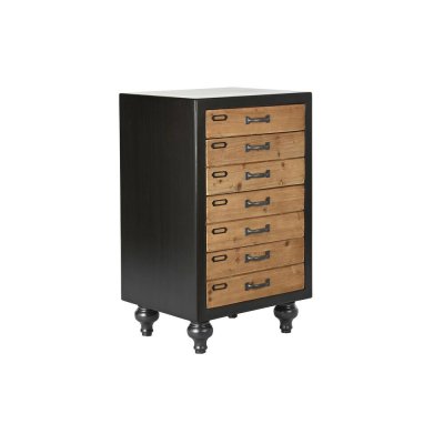 Byrå DKD Home Decor Gran Naturell Svart Vintage (47 x 38 x 77 cm)
