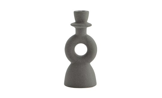 LJUSSTAKE Stengods 18 cm Antracit