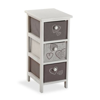 Byrå Versa Cozy 3 lådor Hjärtan Trä MDF (30 x 56 x 25 cm)